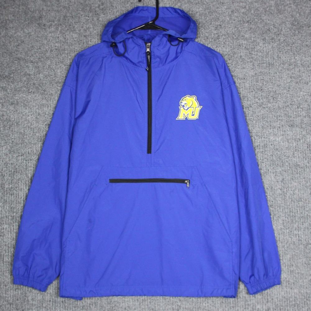 Charles River Apparel Men's Medium‎ Blue Pullover Anorak Jacket MU Logo